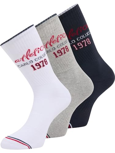 Carlo Colucci Atletico Sportsocken, 3er Pack Weiß/Mehrfarbig 43-46 von Carlo Colucci