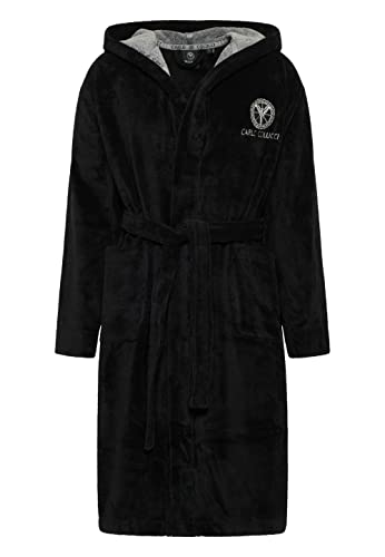 Carlo Colucci Bademantel mit Kapuze Schwarz/Silber M von Carlo Colucci