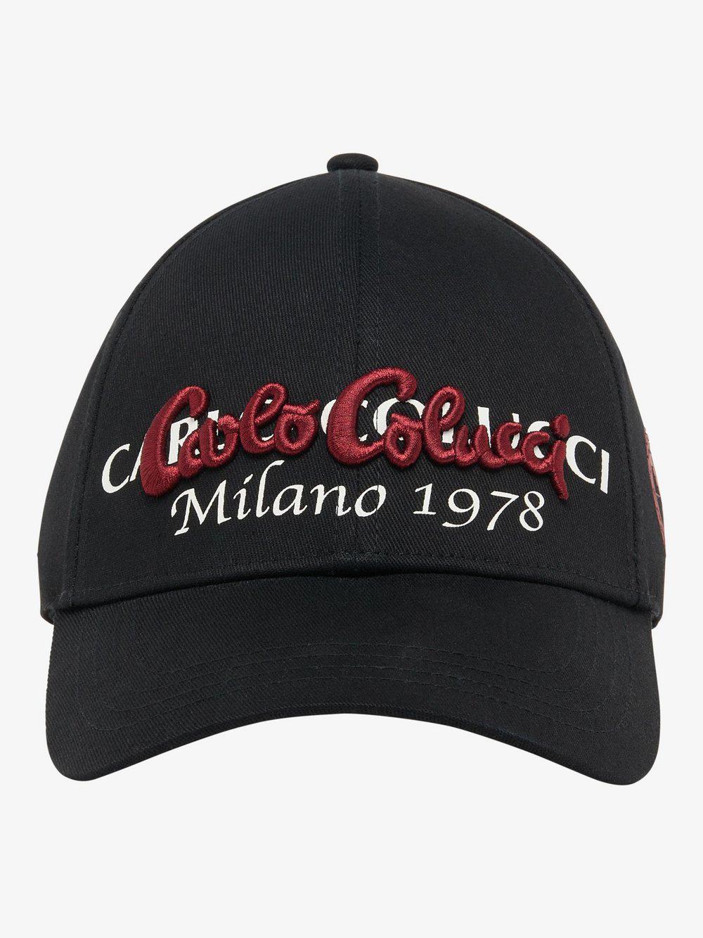 Carlo Colucci Baseball Cap Damen Baumwolle gemustert, schwarz von Carlo Colucci