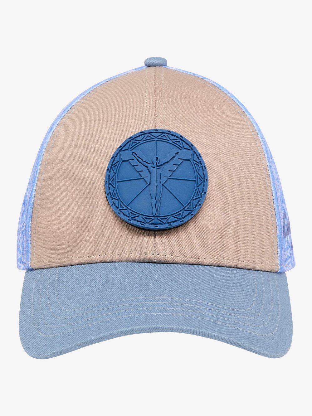 Carlo Colucci Baseball Cap Herren Baumwolle gemustert, blau von Carlo Colucci