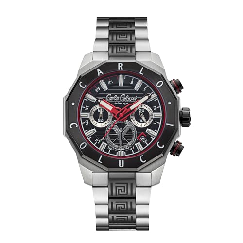 Carlo Colucci Herren Analog Quarz Uhr mit Edelstahl Armband CC200-2 von Carlo Colucci