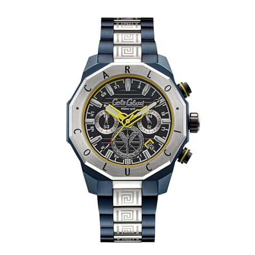 Carlo Colucci Herren Analog Quarz Uhr mit Edelstahl Armband CC201-1 von Carlo Colucci