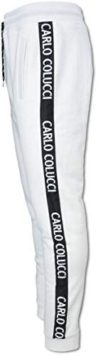 Carlo Colucci Herren Basic Sweathose Weiß XL von Carlo Colucci
