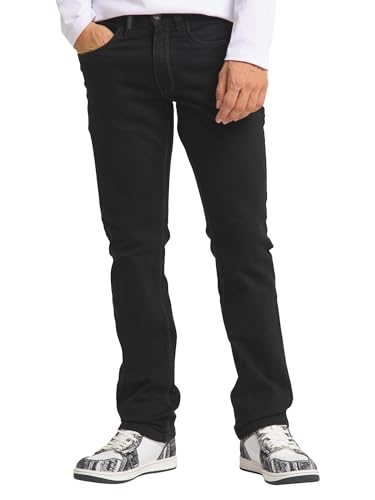 Carlo Colucci Herren Stretch 5-Pocket Trend Jeans Hose Mod. Enrico, Regular Gerade (33/32, 7293 Black Denim) von Carlo Colucci
