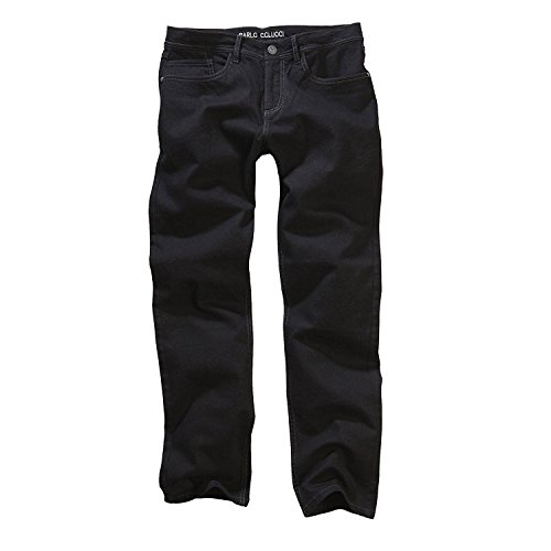 Carlo Colucci Herren Stretch 5-Pocket Trend Jeans Hose Mod. Enrico, Regular Gerade (34/30, 7293 Black Denim) von Carlo Colucci