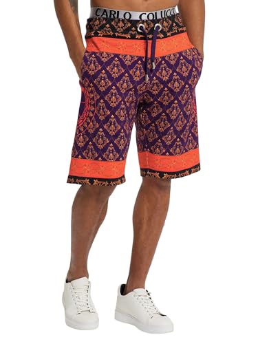 Carlo Colucci Herren Sweatshort mit Logo Schwarz XXL von Carlo Colucci