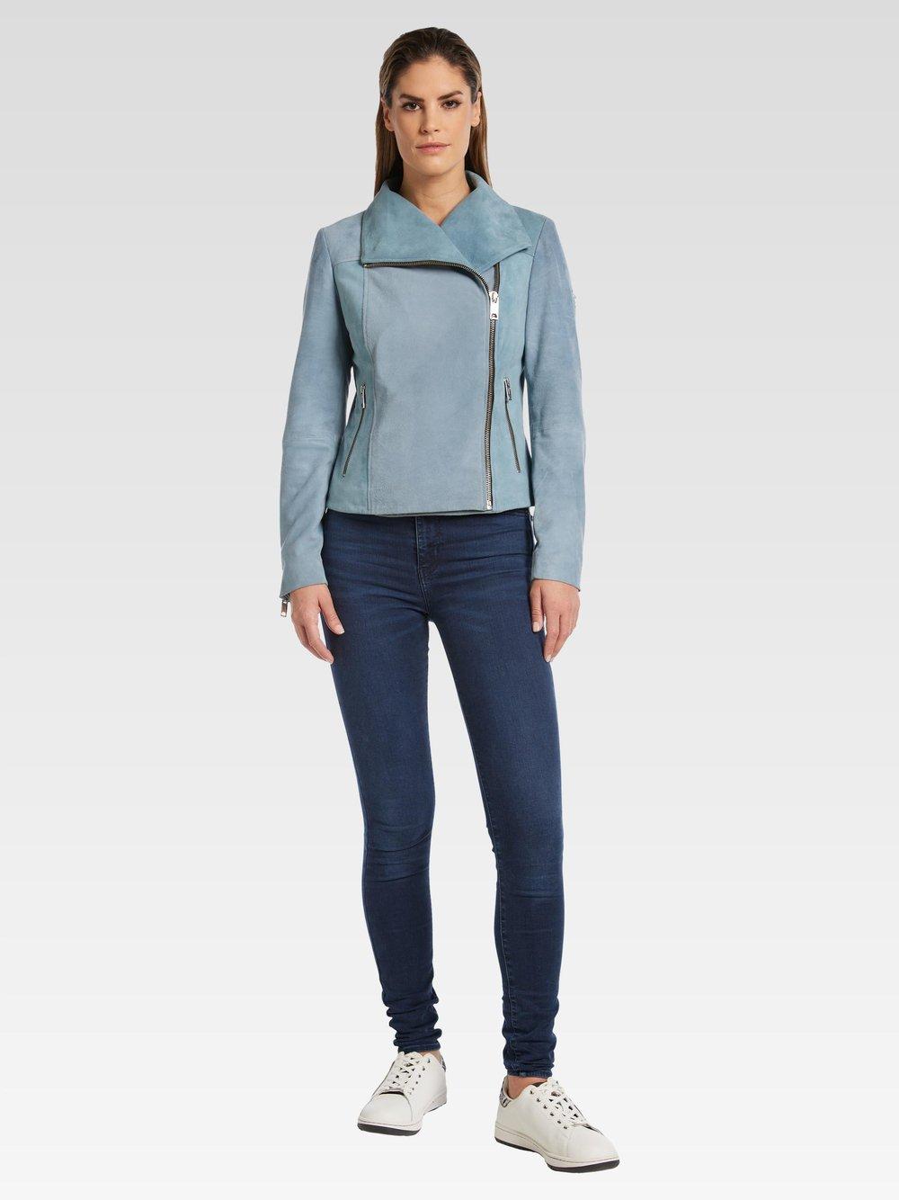 Carlo Colucci Lederjacke Damen, blau von Carlo Colucci