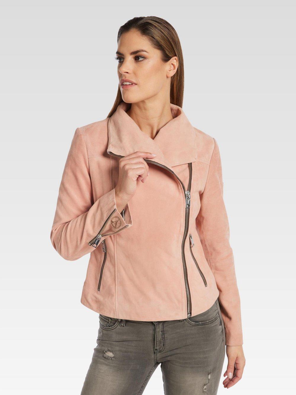 Carlo Colucci Lederjacke Damen, rosa von Carlo Colucci