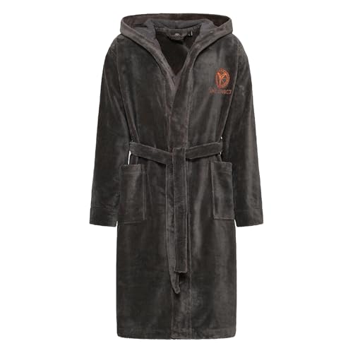 Carlo Colucci Kapuzen-Bademantel Como | für Herren | aus 100% kuschelweicher Baumwolle und saugstarkem Frottier | nachhaltig und fair | Größe XL | Anthrazit von Carlo Colucci