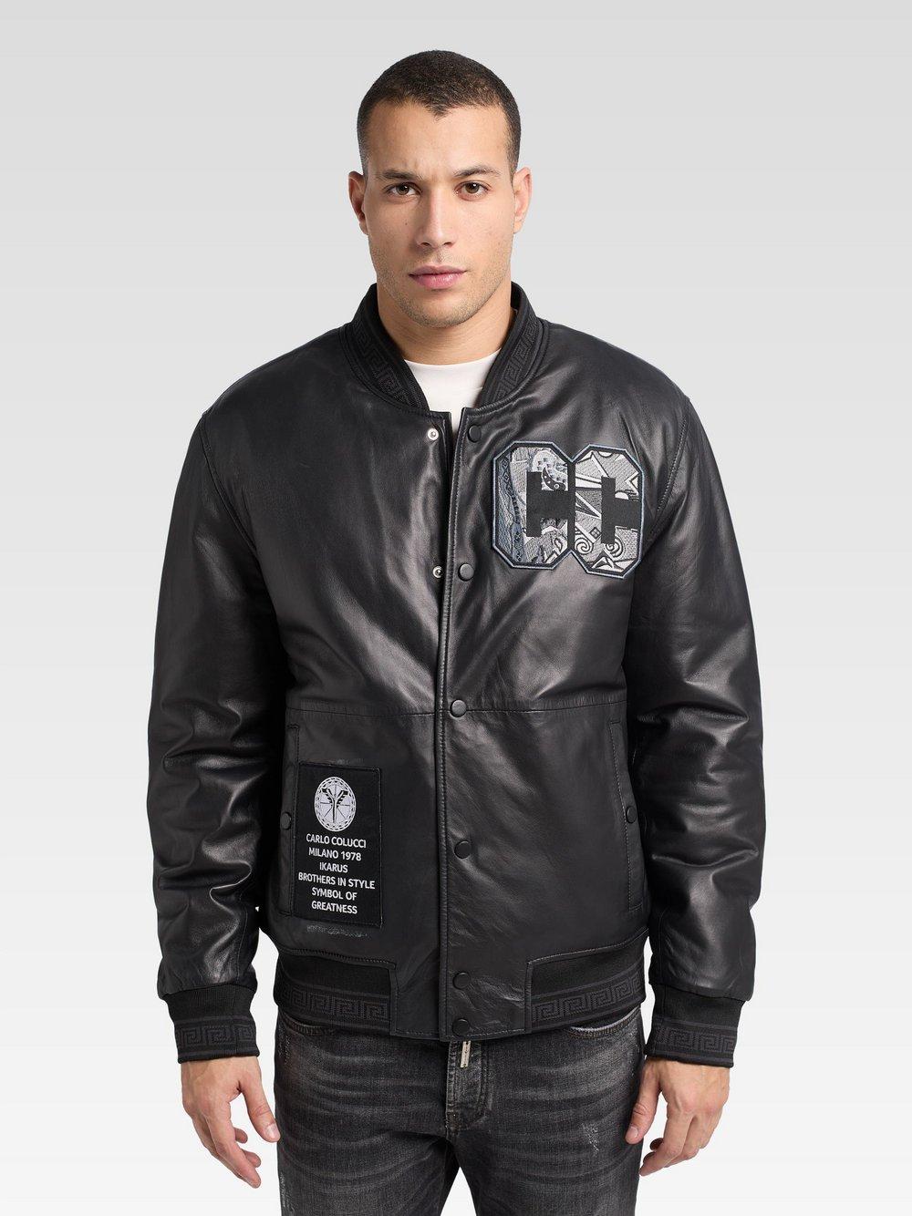 Carlo Colucci Lederjacke Herren, schwarz von Carlo Colucci