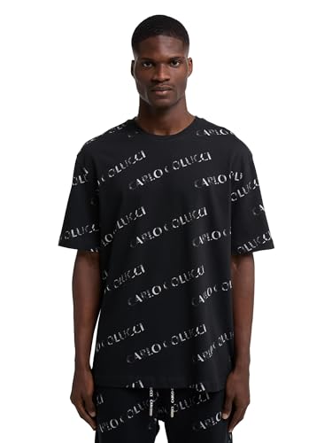 Carlo Colucci Oversize T-Shirt mit Schriftzug Schwarz L von Carlo Colucci