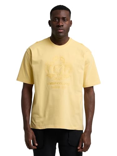 Carlo Colucci Oversize T-Shirt mit Stickerei Gelb XL von Carlo Colucci