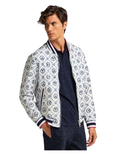 Carlo Colucci Sommer Blouson mit Logodruck Weiß/Blau L von Carlo Colucci