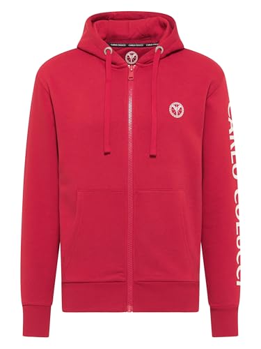 Carlo Colucci Sweatjacke mit Logoschriftzug Rot XXL von Carlo Colucci