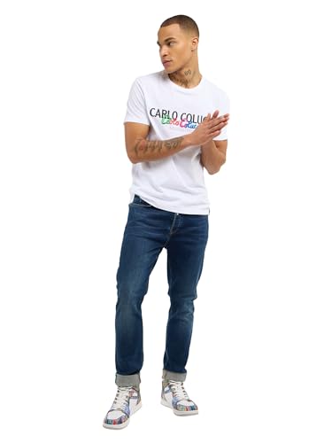 Carlo Colucci T-Shirt mit zweifachem Logoschriftzug Weiß XXL von Carlo Colucci