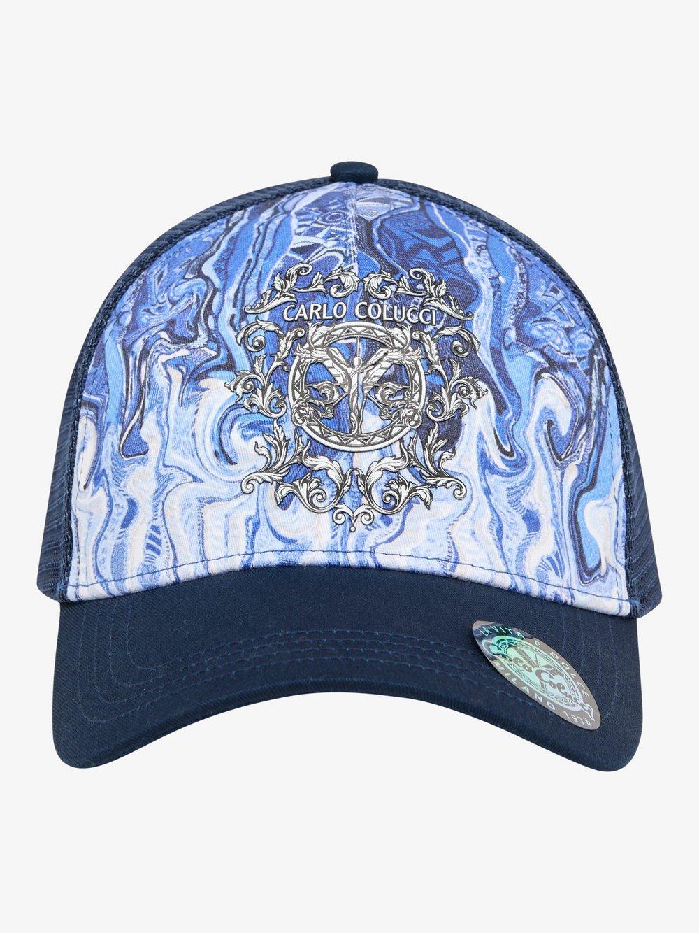 Carlo Colucci Trucker Cap Herren Baumwolle gemustert, blau von Carlo Colucci