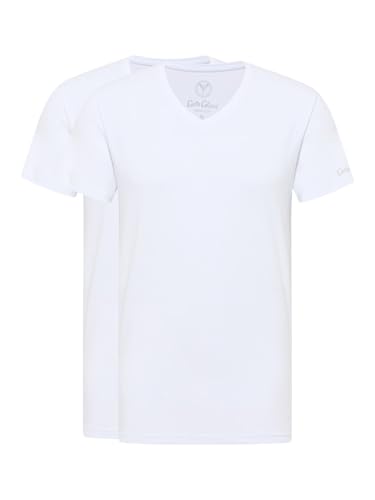 Carlo Colucci V-Ausschnitt T-Shirt, 2er Pack Weiß M von Carlo Colucci