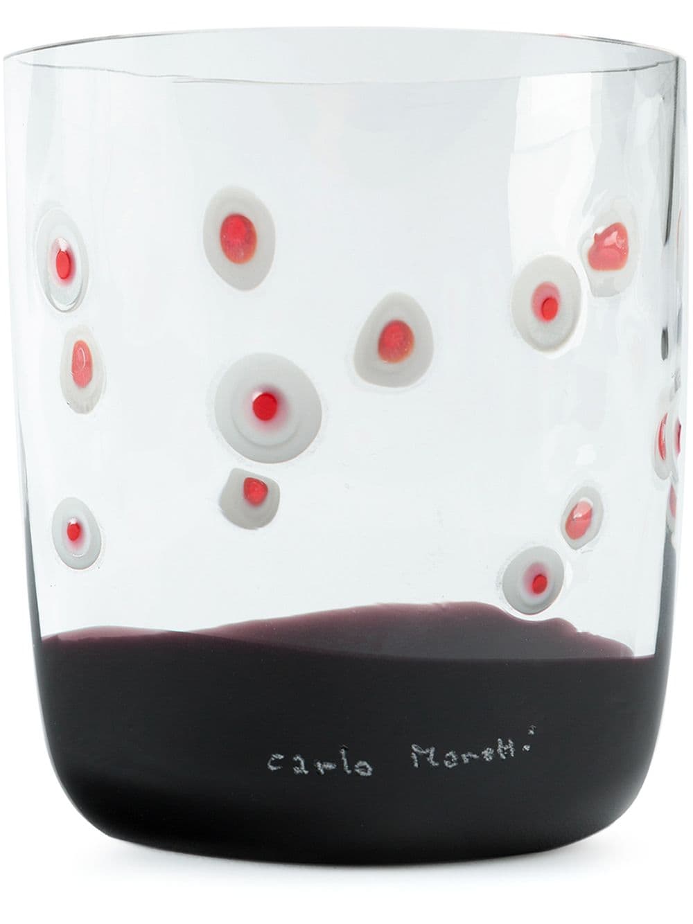 Carlo Moretti Gepunktetes Glas - Violett von Carlo Moretti