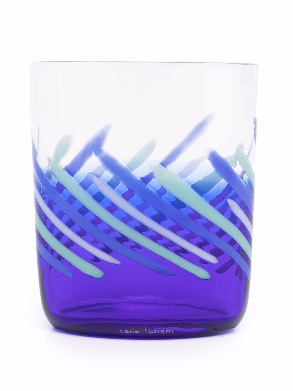 Carlo Moretti Gestreiftes Bora Glas - Blau von Carlo Moretti