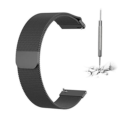 Uhrenarmband Edelstahl Mesh 12 mm / 18 mm / 20 mm / 22 mm Ersatzarmband aus Edelstahl mit Magnetverschluss Smartwatch Ersatzarmband von Carlong