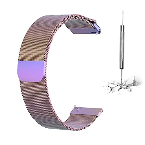 Uhrenarmband Edelstahl Mesh 12 mm / 18 mm / 20 mm / 22 mm Ersatzarmband aus Edelstahl mit Magnetverschluss Smartwatch Ersatzarmband von Carlong