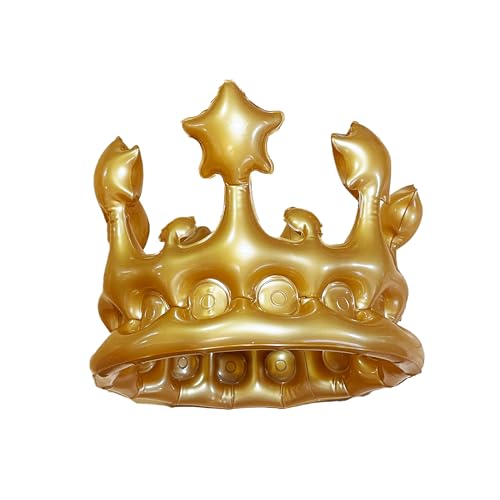 Krone aufblasbar in gold in zwei Größen für Karneval, Party, JGA, Kohlkönig (2, 21cm) von Carlso