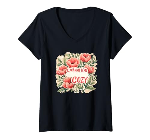 Damen Cooles Gärtner-Kostüm Nelke Blume für Erwachsene und Kinder T-Shirt mit V-Ausschnitt Damen Cooles Gärtner-Kostüm Nelke Blume für Erwachsene und Kinder T-Shirt mit V-Ausschnitt von Carnation Flower Outfit