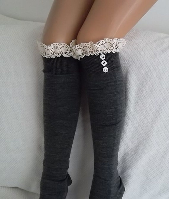 Lace Knit Stulpen Damen Winter Stiefel Socken von CarnavalShop