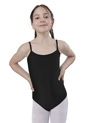 Carnavalife Balletttrikot für Mädchen, ärmellos, Camisola-Stil, Trikot mit Rundhalsausschnitt, für Gymnastik, Tanz, Party, Schwarz 4-6 Jahre von Carnavalife