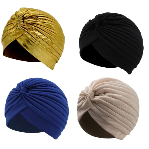 Carnavalife Plissee Kopfbedeckung Turban Kappe Indien Sonnenhut Arabisch Festival Vintage einfarbig Unisex von Carnavalife