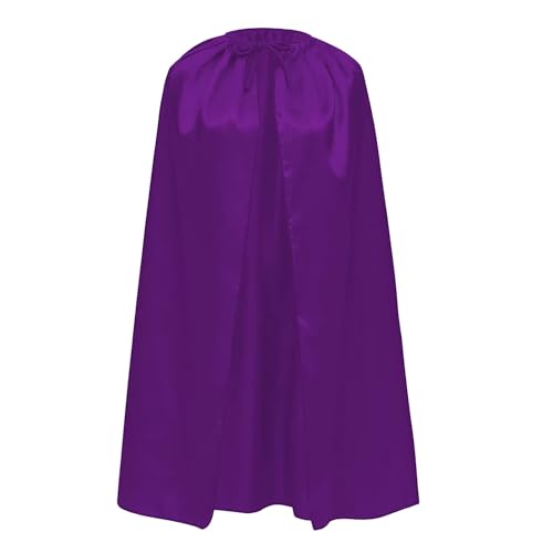 Superheldenumhang für Jugendliche und Erwachsene, Herren, Damen, Satin, glänzend, Superman-Schicht Batman Flash (M/140 cm, lila Satin-Schicht) von Carnavalife