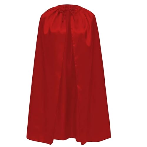 Superheldenumhang für Jugendliche und Erwachsene, Herren, Damen, Satin, glänzend, Superman-Schicht Batman Flash (M/140 cm, roter Satin-Schicht) von Carnavalife