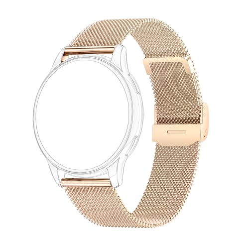 Carneedi Ersatz Armband Smartwatch Damen Y11,18mm Mesh Gewebtes Edelstahl Armband Quick Release Metall Uhrenarmband, Bandbreite 20mm (Gold) von Carneedi