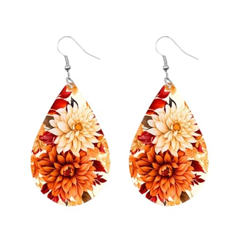 Carniee Große Blumen-Ohrringe Blumen-Anhänger-Ohrringe Modischer Avantgarde Schicke Wildblumenohrringe Schmuck für Frauen Hochzeit Party Ein für Damen Mehrfarbig G von Carniee