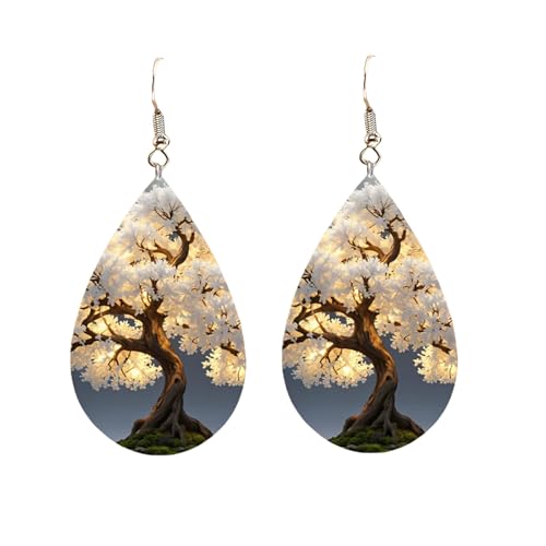 Carniee Große Blumen-Ohrringe Blumen-Anhänger-Ohrringe Modischer Avantgarde Schicke Wildblumenohrringe Schmuck für Frauen Hochzeit Party Ein für Damen Mehrfarbig N von Carniee