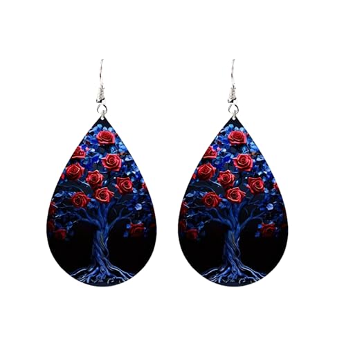 Carniee Große Blumen-Ohrringe Blumen-Anhänger-Ohrringe Modischer Avantgarde Schicke Wildblumenohrringe Schmuck für Frauen Hochzeit Party Ein für Damen Mehrfarbig O von Carniee