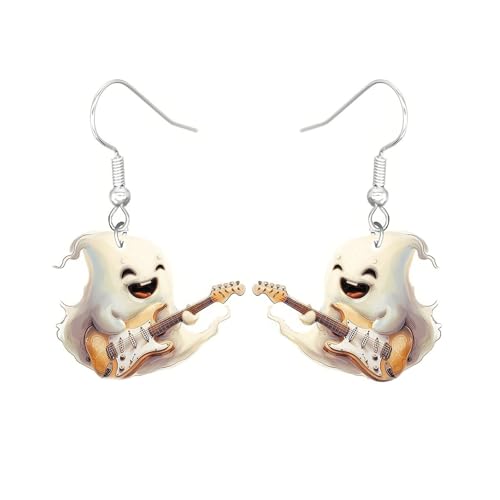 Carniee Halloween Ohrringe Schädel Spinnennetz Kürbis Geist Hängerohrringe Niedlicher Schmuck für Party Kostüm Cosplay Acryl Anhänger Halloween Schmuck Geschenke für Damen Mehrfarbig C von Carniee
