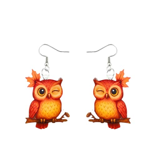 Carniee Handgefertigte Vogerl Ohrringe Acryl Süße Cartoon Vogel Pendelohrringe für Damen Lustige Tier Ohrhänger Geschenk Modischer Schmuck für Party Urlaub Festival Geburtstag Mehrfarbig B von Carniee