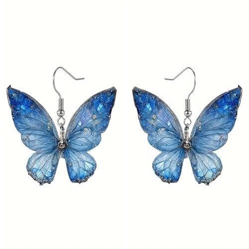 Carniee Schmetterlingsohrringe Ohrhänger Hypoallergen Elegantes Geschenk Ohrringe im Jugendstil Weihnachten Geburtstag Ästhetisches Design mit Wunderschönen Schmetterlingen Ohrring Blau von Carniee