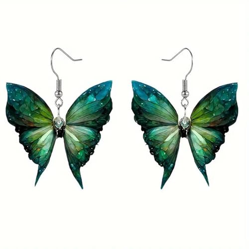 Carniee Schmetterlingsohrringe Ohrhänger Hypoallergen Elegantes Geschenk Ohrringe im Jugendstil Weihnachten Geburtstag Ästhetisches Design mit Wunderschönen Schmetterlingen Ohrring Grün von Carniee