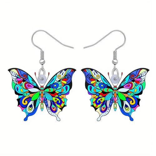 Carniee Schmetterlingsohrringe Ohrhänger Hypoallergen Elegantes Geschenk Ohrringe im Jugendstil Weihnachten Geburtstag Ästhetisches Design mit Wunderschönen Schmetterlingen Ohrring Mehrfarbig A von Carniee