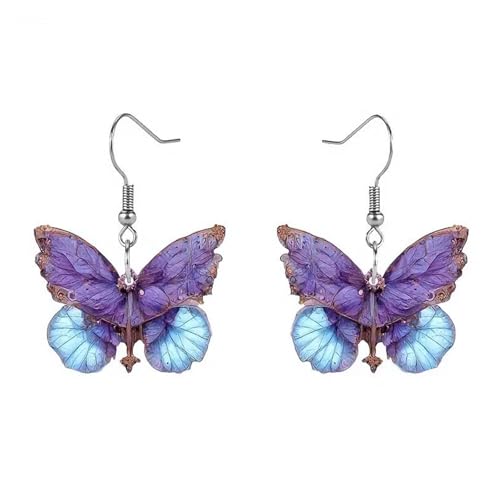 Carniee Schmetterlingsohrringe Ohrhänger Hypoallergen Elegantes Geschenk Ohrringe im Jugendstil Weihnachten Geburtstag Ästhetisches Design mit Wunderschönen Schmetterlingen Ohrring Mehrfarbig von Carniee