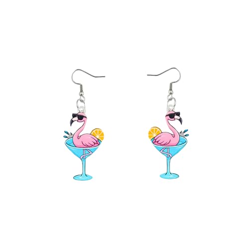 Carniee Trendy Tropenohrringe aus Acryl – bezaubernde Koala-/Flamingo-/Papageien-Stile sommerliches Design | Unverzichtbarer Modeschmuck für den Alltags- und Party-Look von Damen Mehrfarbig C von Carniee