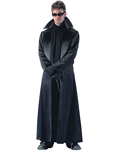 Herren-Mantel-Kostüm, dem Outfit des Hauptdarstellers „Neo“ aus dem Film „Matrix“ nachempfunden, Farbe: Schwarz Uomo: X-Large schwarz von Carnival Toys