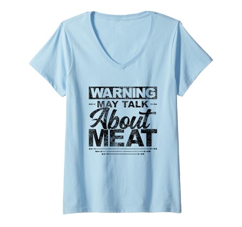 Damen May Talk About Meat Funny Carnivore Diät Meat Lover T-Shirt mit V-Ausschnitt Damen May Talk About Meat Funny Carnivore Diät Meat Lover T-Shirt mit V-Ausschnitt von Carnivore Beef Meat Eater Merch.