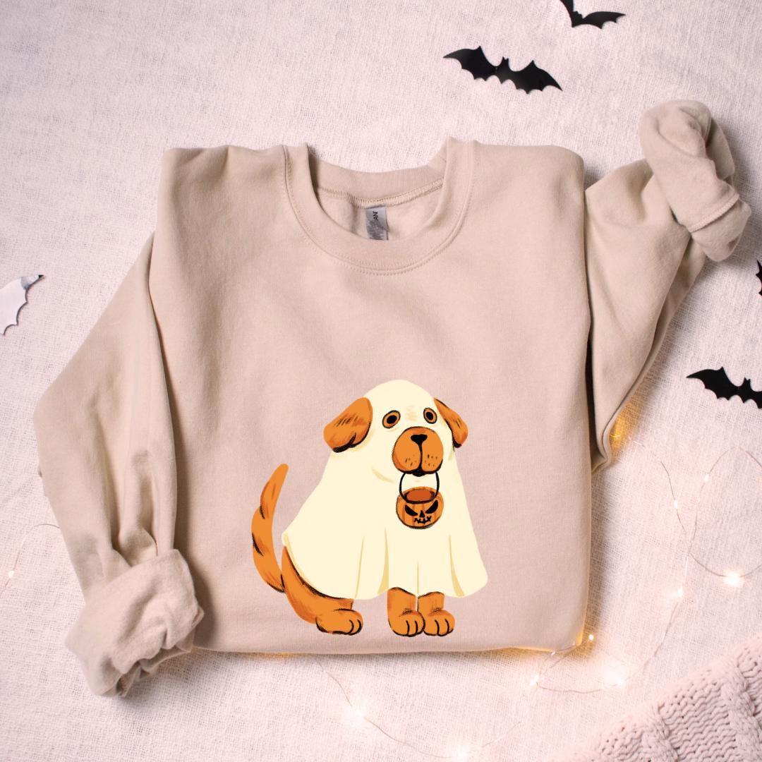 Niedliches Gespensterhund Sweatshirt, Hunde Pullover Witzig, Halloween Kürbis Sweater, Süsser Pulli, Hundeliebhaber Geschenk Niedliches Gespensterhund Sweatshirt, Hunde Pullover Witzig, Halloween Kürbis Sweater, Süsser Pulli, Hundeliebhaber Geschenk von CaroCloudStudio