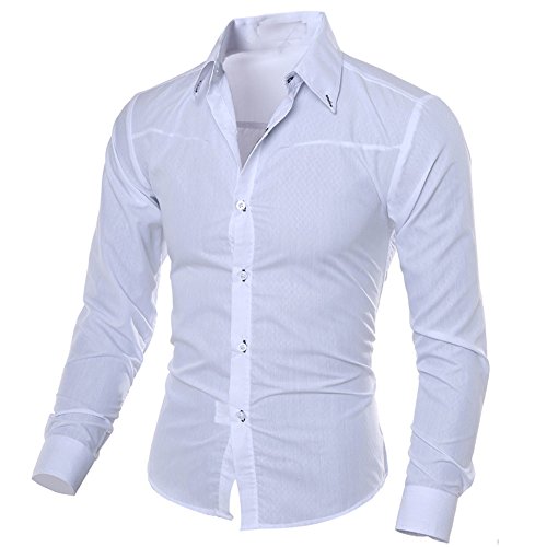 Carol -1 Herren Hemd aus Bambusfaser umweltfreudlich Elastisch Slim Fit für Freizeit Business Hochzeit Reine Farbe Hemd Langarm Herren-Hemd von Carol -1