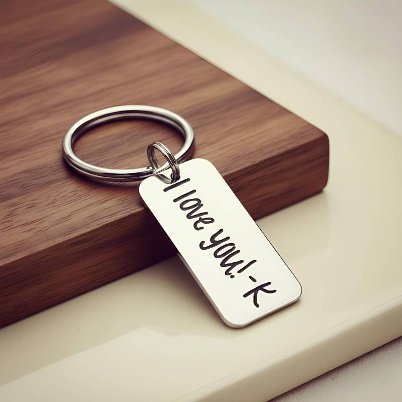 Personalisierte Handschrift Schlüsselanhänger - Sterling Silber Schmuck von CarolJewelryArt