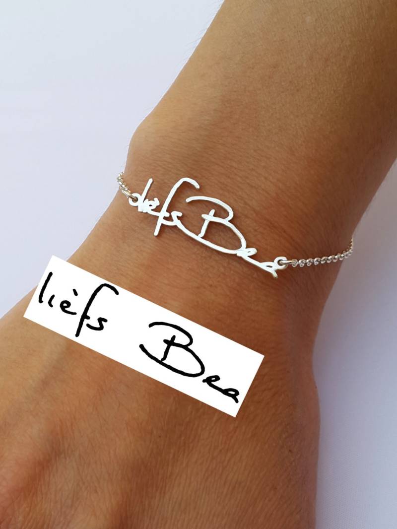 Handschrift Armband - Personalisierter Unterschrift Gedenkschmuck Sterling Silber von CarolJewelryArt