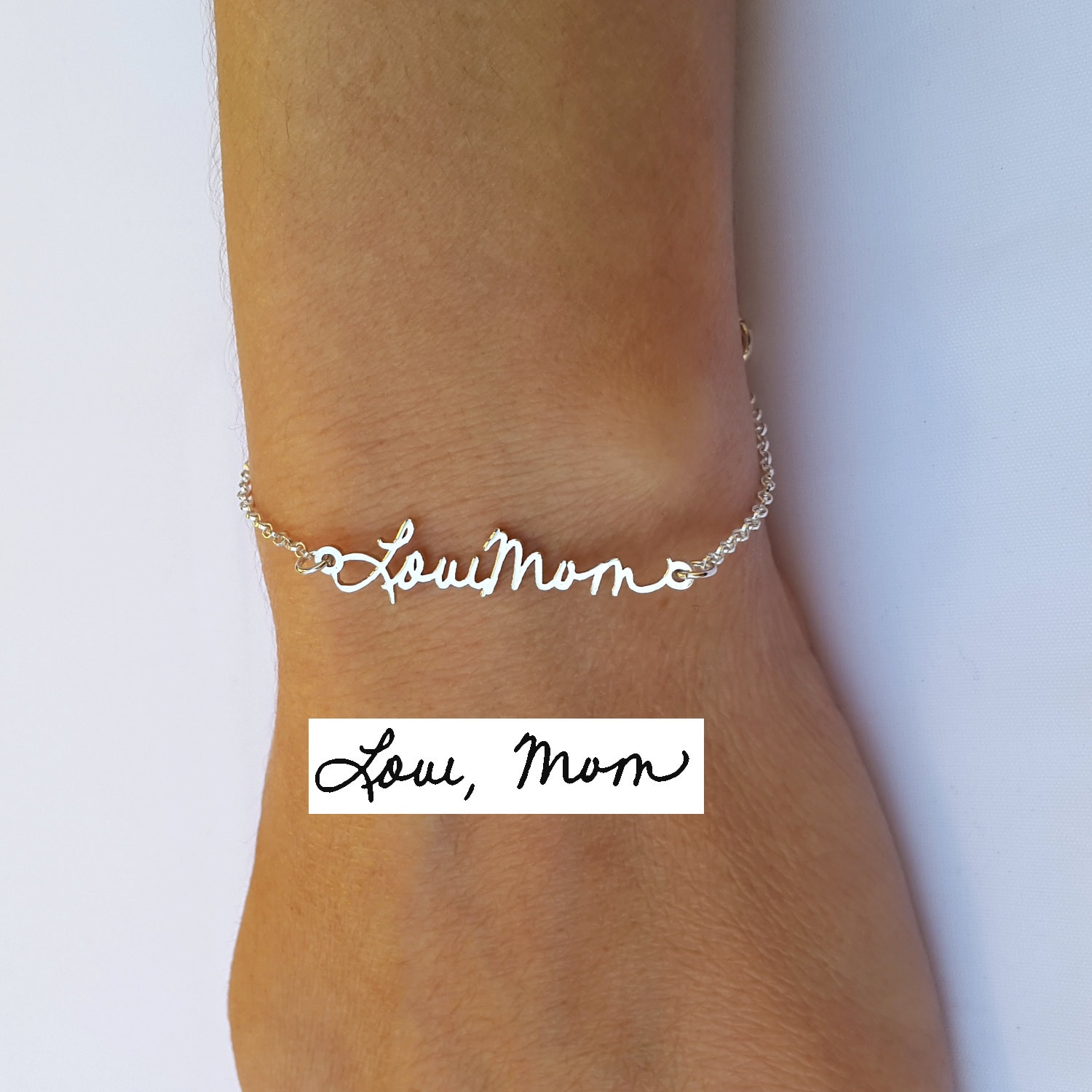Personalisierte Handschrift Armband Sterling Silber Erinnerungsstück von CarolJewelryArt